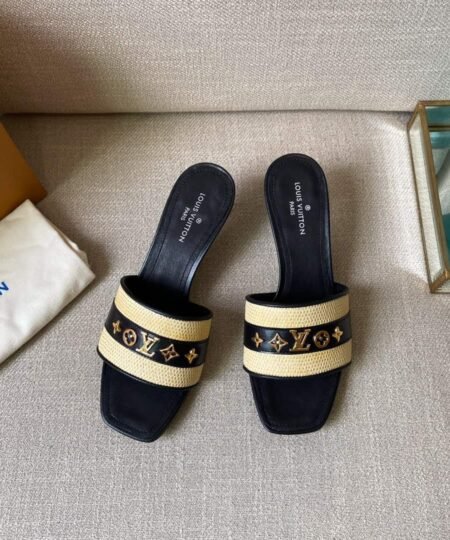 Louis Vuitton Women's Lock It Mule Black For Women LV 2.2in/5.5cm