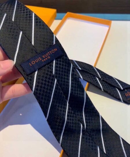Alternative view of Louis Vuitton Ecu Tie Charcoal Black LV Men Tie