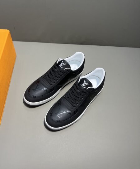 Louis Vuitton Rivoli Sneaker Monogram Metallic Canvas Black For Men LV 1A9FGZ