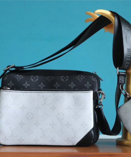 Louis Vuitton Trio Messenger Monogram Eclipse and Monogram Canvas For Men, Men's Bags, Shoulder And Crossbody Bags 9.5in/25cm LV