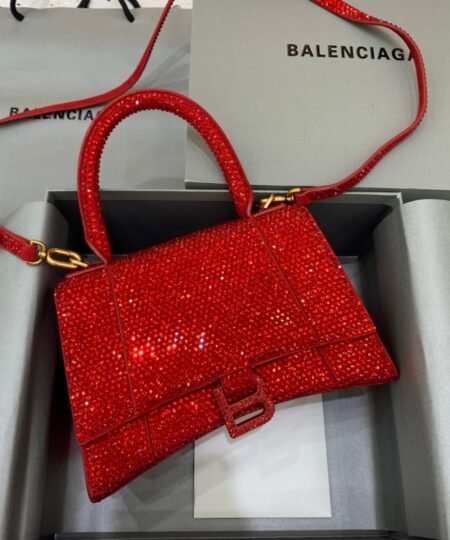 Balenciaga Hourglass Small Handbag In Red, For Women, Women's Bags 9in/23cm