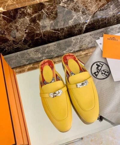 Hermes Oz Mule Yellow For Women, Women's Shoes