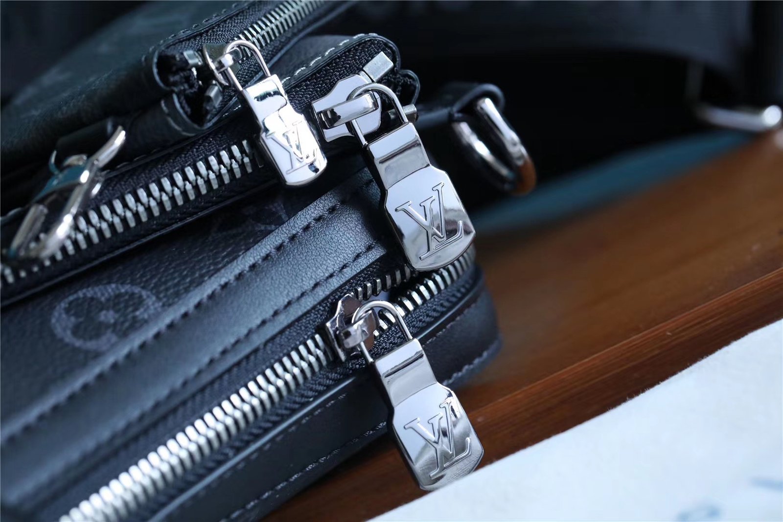 Louis Vuitton Trio Messenger Monogram Eclipse and Monogram Eclipse Reverse For Men, Men's Bags, Shoulder And Crossbody Bags 9.5in/25cm LV M69443 - Image 5