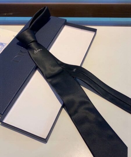 Alternative view of Dior Silk Tie With "Dior" Motifs Black Dior Men tie