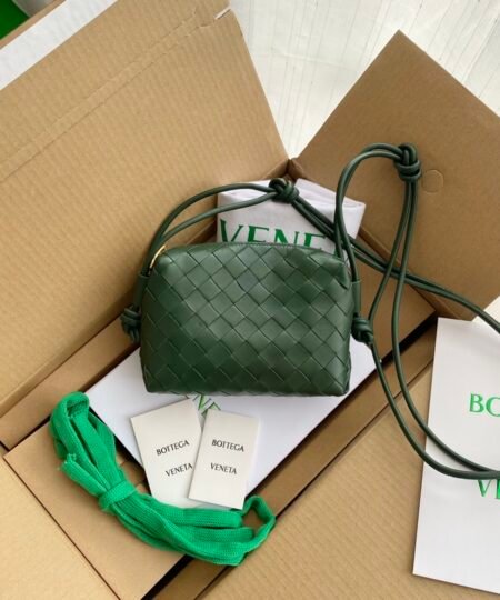 Bottega Veneta Mini Loop Camera Bag Dark Green, For Women 6.7in/17cm