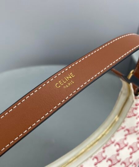 Alternative view of Celine Ava Bag In Triomphe Canvas White/Red For Women 9in/23.5cm