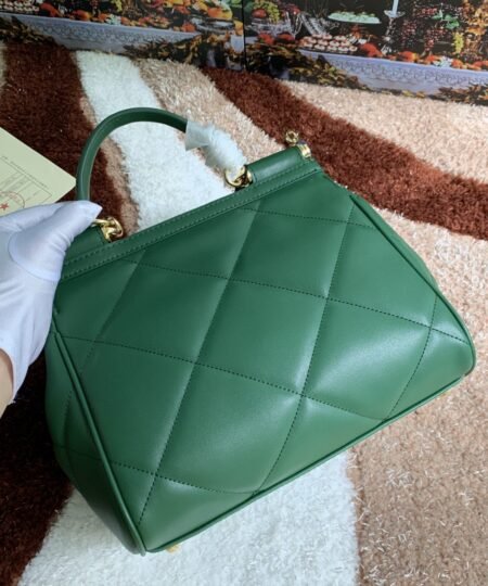 Alternative view of Dolce Gabbana Medium Sicily Bag In Quilted Green For Women 10.2in/26cm DG