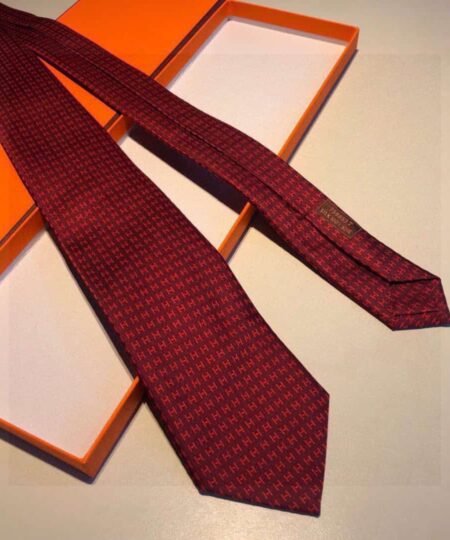 Hermes Faconnee H Tie Cardinal Hermes Men Tie H030189T 44