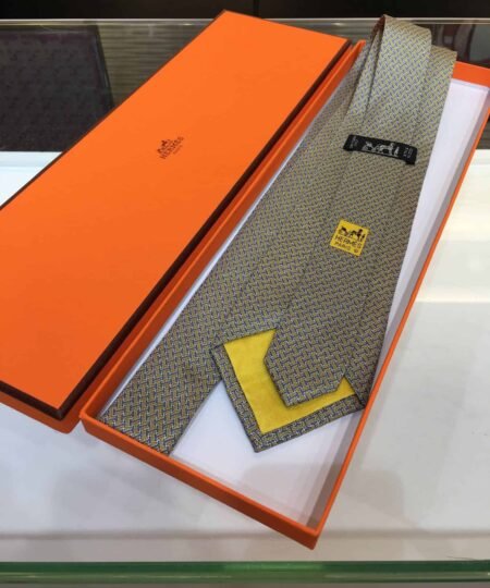 Hermes Tie 7 Faconnee Upside Down Tie Brown Hermes Men Tie