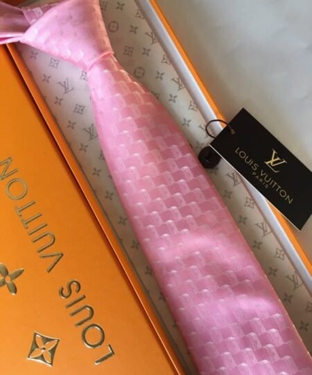 Louis Vuitton Classic Silk Tie Pink LV Men Tie