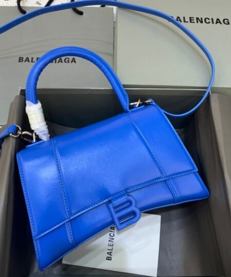 Balenciaga Hourglass Small Handbag In Dark Blue, For Women, Women's Bags 9in/23cm