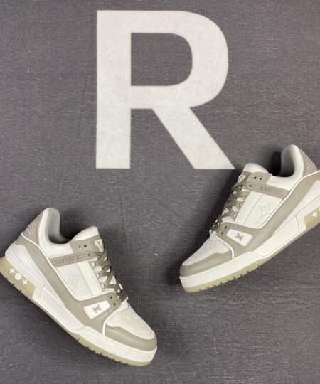 Louis Vuitton Trainer Sneaker Rubber Monogram Grey Virgil Abloh For Men LV 1A9VOS