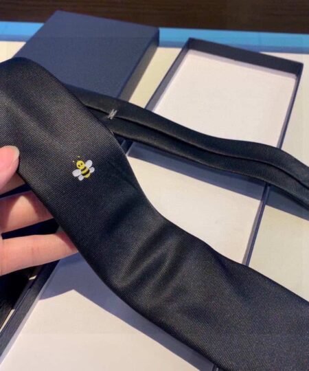 Alternative view of Dior Tie With Bee Jewel Black Silk Dior Men Tie  29C1047Z0688_C981