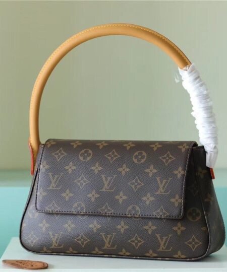Louis Vuitton Mini Looping Flap Shoulder Bag Monogram For Women 9.4in/24cm Brown LV M51147