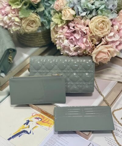 Christian Dior Lady Dior Pouch Gray For Women 8.5in/21.5cm CD S0204OVRB_M41G