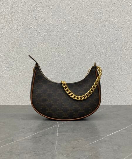 Celine Medium Ava Chain In Triomphe Canvas Tan For Women 10in/25cm 199582BZJ.04LU