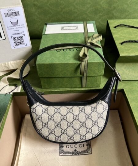 Gucci Ophidia GG Mini Bag Beige And Blue GG Supreme Canvas For Women 7.9in/20cm GG 658551 96IWN 4076
