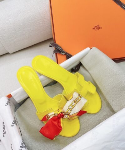 Hermes Oasis Sandal Turmeric Yellow For Women, Women's Shoes H151215Z 71365