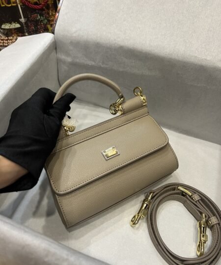 Alternative view of Dolce Gabbana Small Sicily Bag In Dauphine Beige For Women 7.5in/19cm DG