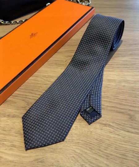 Hermes Tie 7 Faconnee New H Tie Black Hermes Men Tie