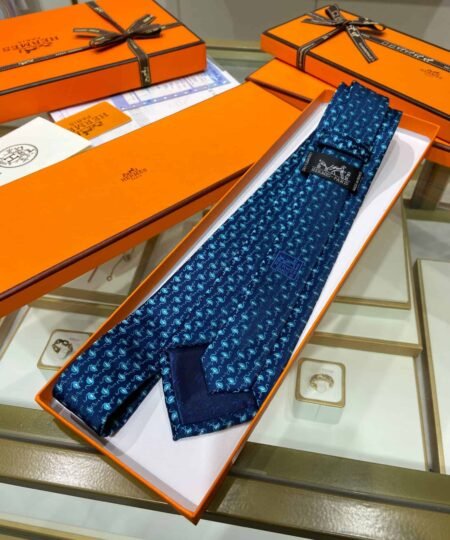 Hermes Crane Motif Tie Blue Hermes Men Tie