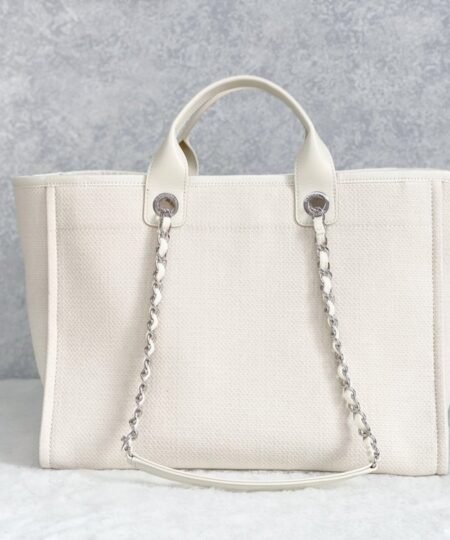 Alternative view of Chanel Small Shopping Bag Silver Hardware Cream For Women, Women's Handbags, Shoulder Bags 15.2in/39cm AS3257