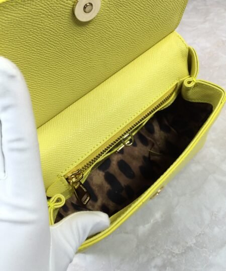 Alternative view of Dolce Gabbana Medium Sicily Handbag In Dauphine Yellow For Women 10.2in/26cm DG