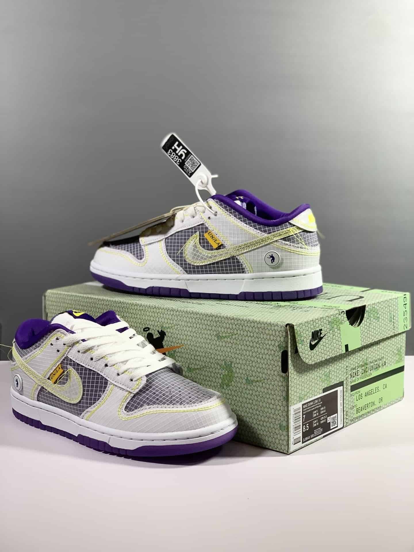 Nike Dunk Low Union Passport Pack Court Purple Sneaker For Men, Men's Shoes