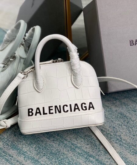 Balenciaga Ville Mini Handbag In White, For Women, Women's Bags 7in/18cm