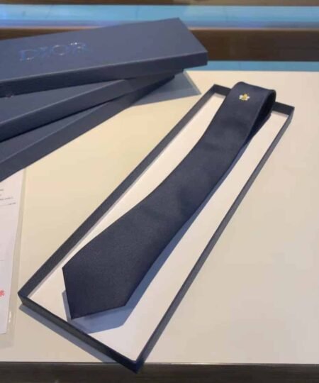 Dior Tie With Bee Jewel Blue Silk Dior Men Tie