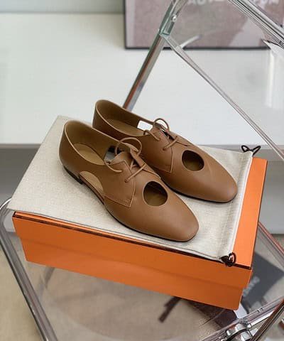 Hermes Epoca Oxford Shoe Brown For Women, Women's Shoes H221024Z