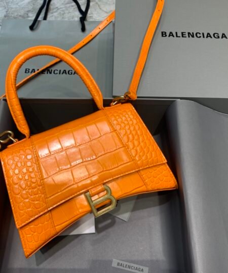 Balenciaga Hourglass Small Handbag In Orange, For Women, Women's Bags 9in/23cm