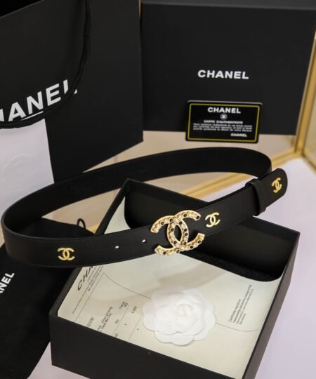 Chanel Belt With Logo Double C Buckle Black Women Belt