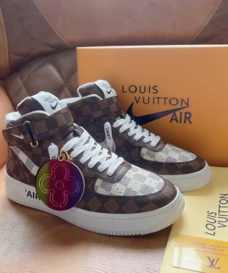 Louis Vuitton And Nike “Air Force 1” By Virgil Abloh Caro White/Brown For Men, Men’s Shoes