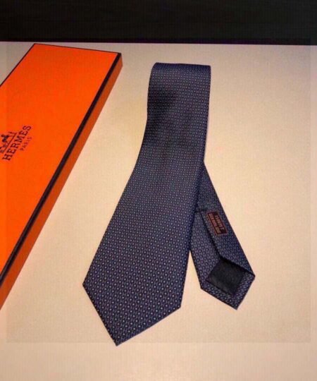 Hermes Tie 7 Faconnee New H Tie Marine Hermes Men Tie H036201T 02