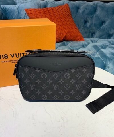 Louis Vuitton Bumbag Monogram Eclipse Canvas For Men, Men's Belt Bags 11in/28cm LV M42906