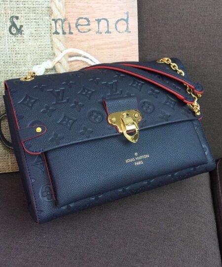 Louis Vuitton Vavin MM Monogram Empreinte Navy Blue For Women 9.8in/25cm LV M43925