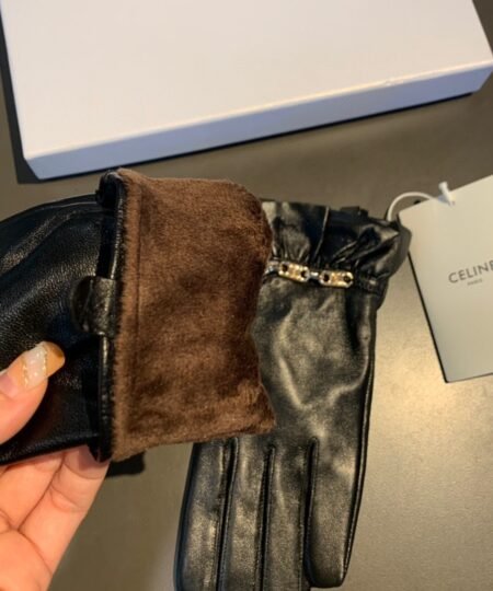 Alternative view of Celine Triomphe Gloves In Black