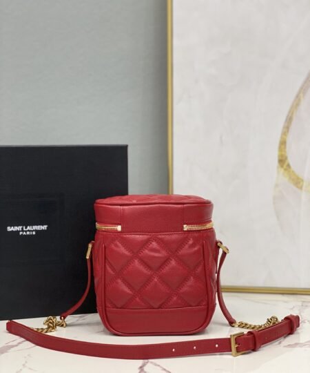 Alternative view of Saint Laurent 80's Vanity Bag In Carre-Quilted Grain De Poudre Red For Women 6.4in/16.5cm YSL 649779DME276805