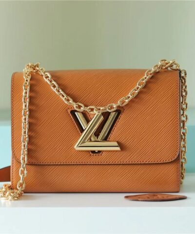 Louis Vuitton Twist MM Epi Gold Miel Brown For Women 9.1in/23cm LV M59686