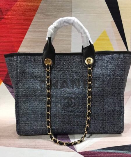 Chanel Deauville Tote 38cm Black/Dark For Women A66941