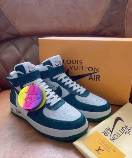 Louis Vuitton And Nike “Air Force 1” By Virgil Abloh White/Green For Men, Men’s Shoes