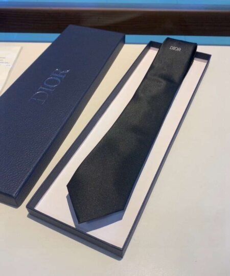 Dior 'Dior' Ribbon Tie Black Silk Dior Men Tie 29C1047A0675_C981