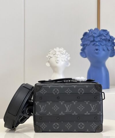 Louis Vuitton Handle Soft Trunk Monogram Eclipse For Men, Men's Bags 8.5in/22cm LV M45935