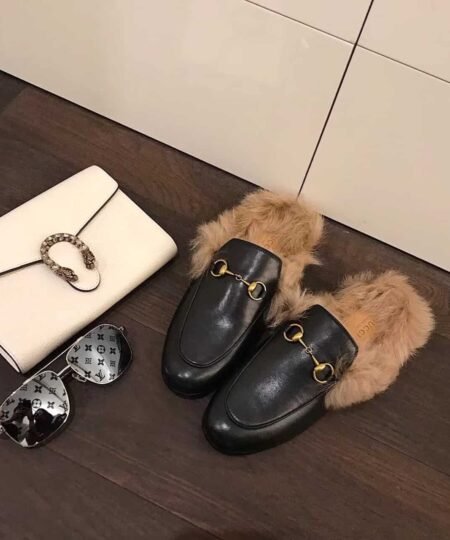 Gucci Re-Edition Women Princetown Slipper Mules Black For Women GG 397749 DKHH0 1063