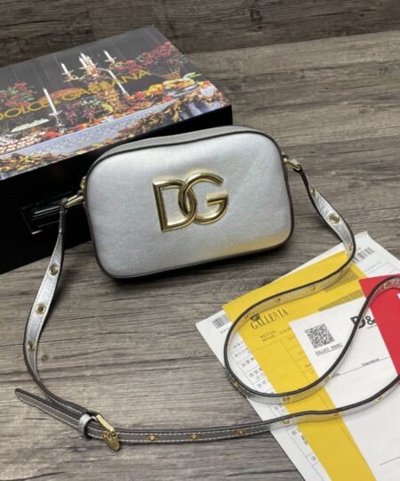 Dolce Gabbana Crossbody 3.5 Bag Silver For Women 7.5in/19cm DG