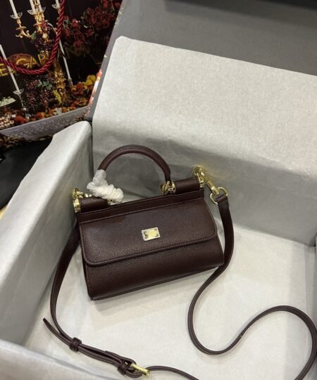 Dolce Gabbana Small Sicily Bag In Dauphine Purple For Women 7.5in/19cm DG BB7116A10018M073