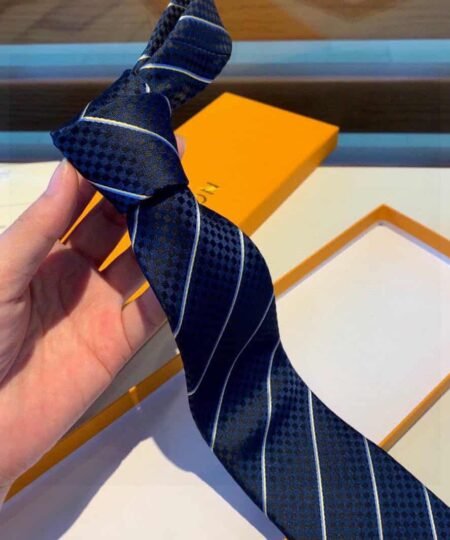 Alternative view of Louis Vuitton Ecu Tie Charcoal Blue LV Men Tie