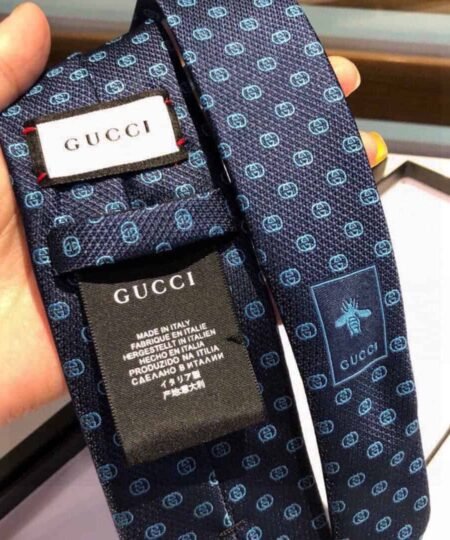 Alternative view of Gucci Interlocking G Silk Jacquard Tie Blue GG Men Tie