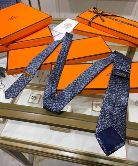 Hermes Tie 7 Galop En Vrac Twillbi Tie Light Navy Hermes Men Tie